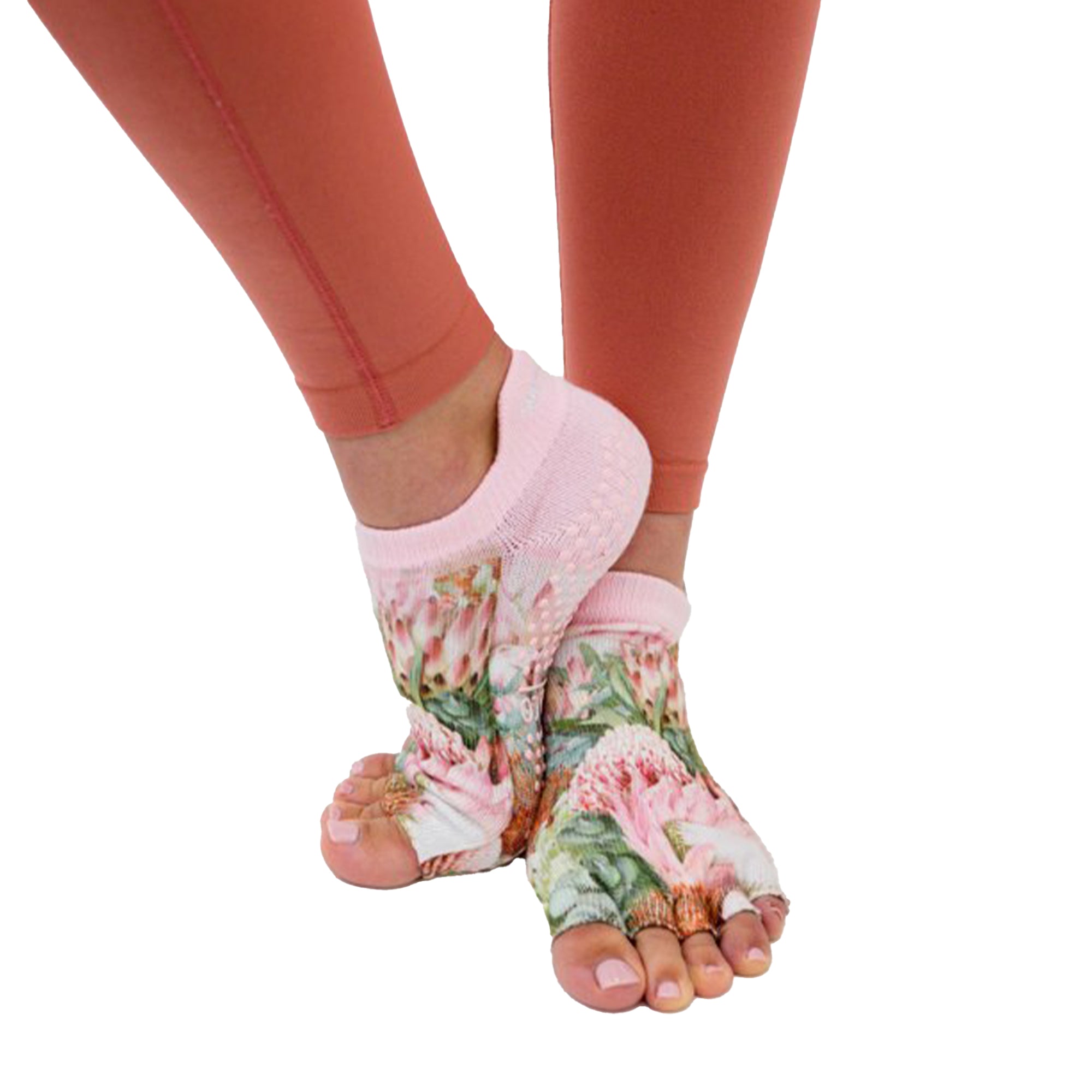 Flower Toeless Yoga Socks, Pilates Socks - Sock-It and Co