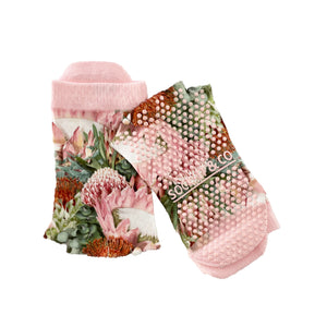 Flower Toeless Yoga Socks - Sock-It and Co