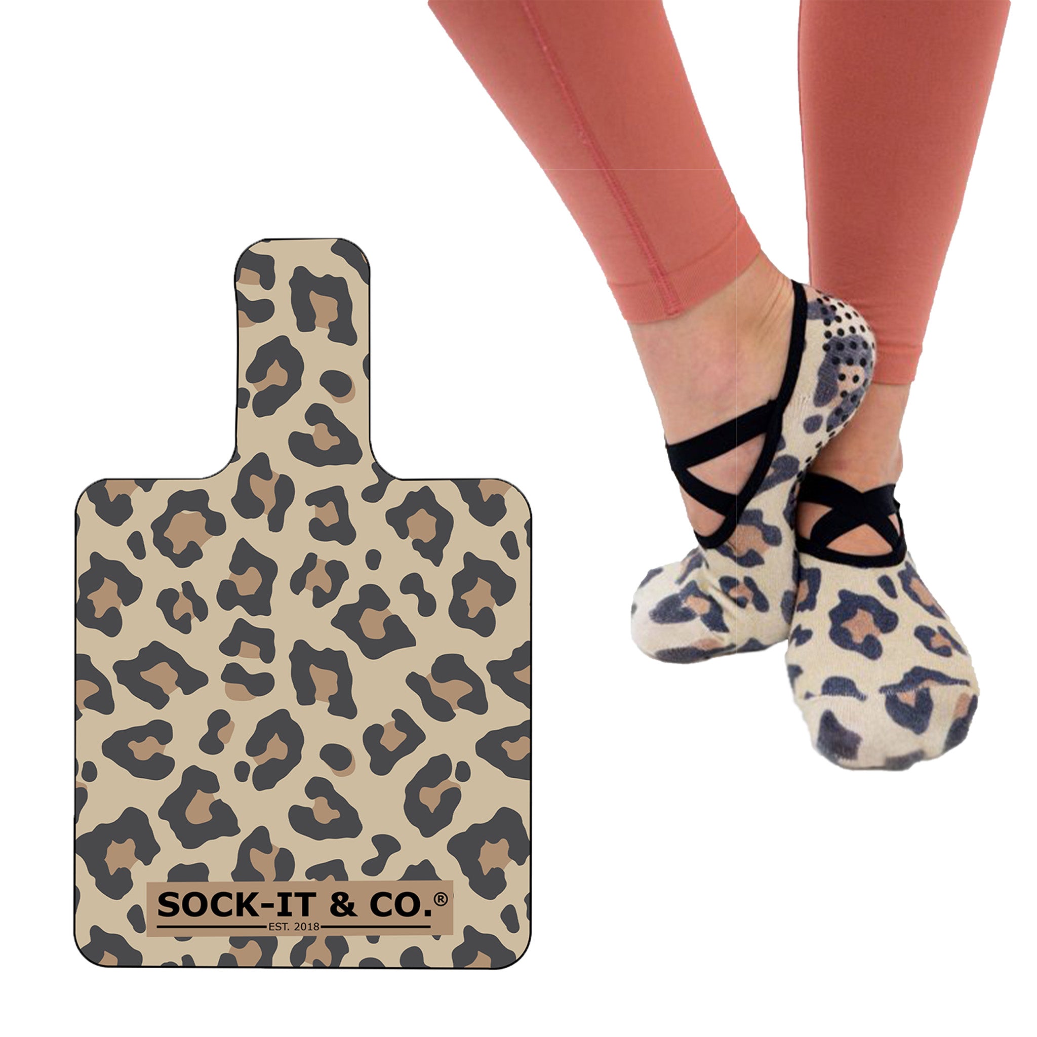 Leopard Print Reformer Mat and Grip Socks Bundle for Pilates - SOCK IT AND  CO.®