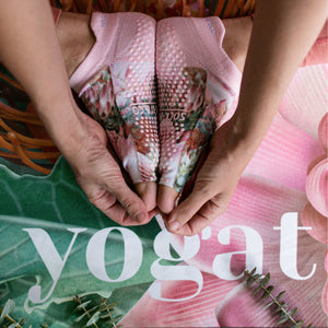 australian flower toeless grip-socks for yoga and pilates - sock-it and co