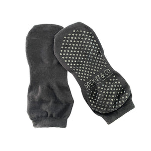 black non-slip grip socks for pilates and yoga - sock-it and co