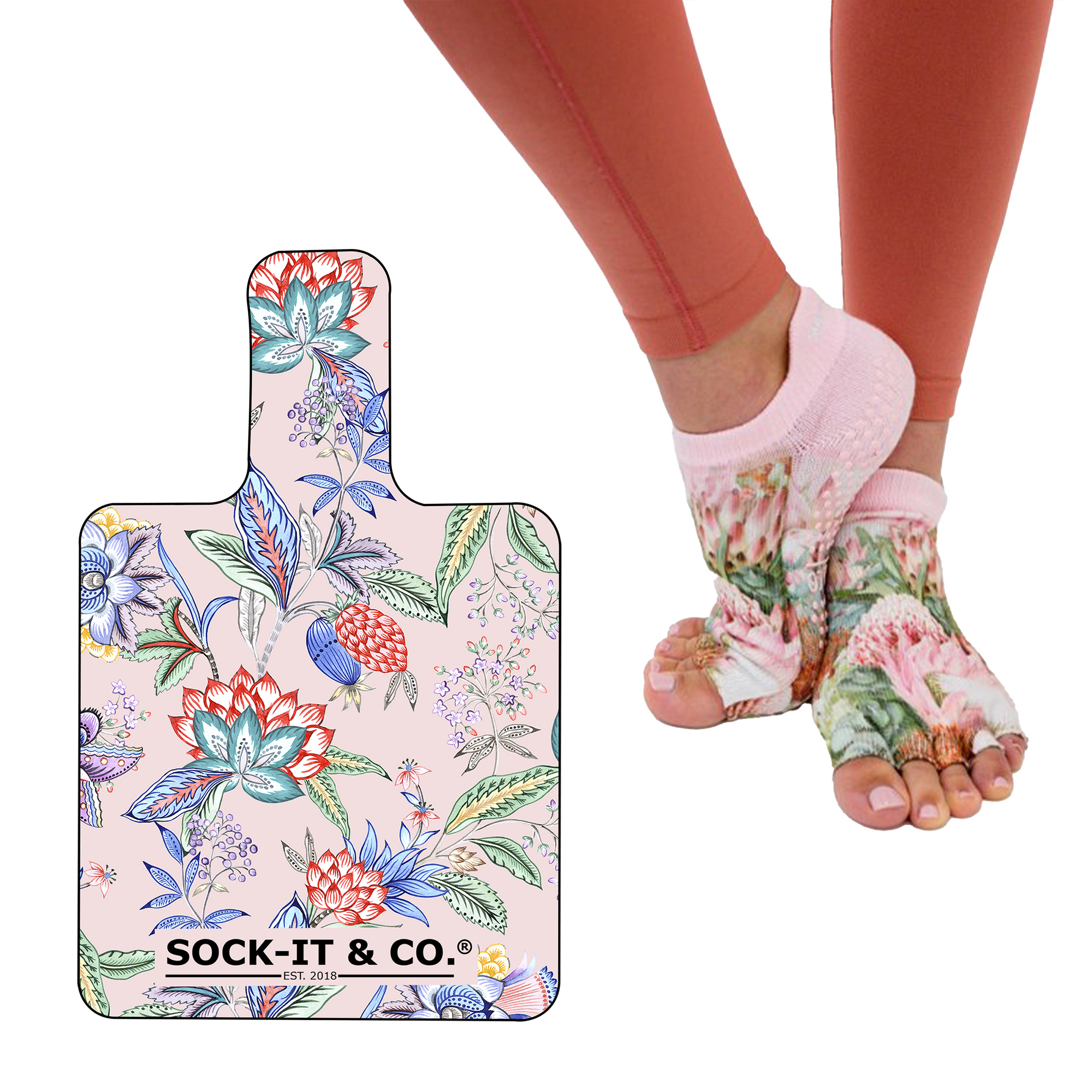Pink Reformer Mat and Grip Socks
