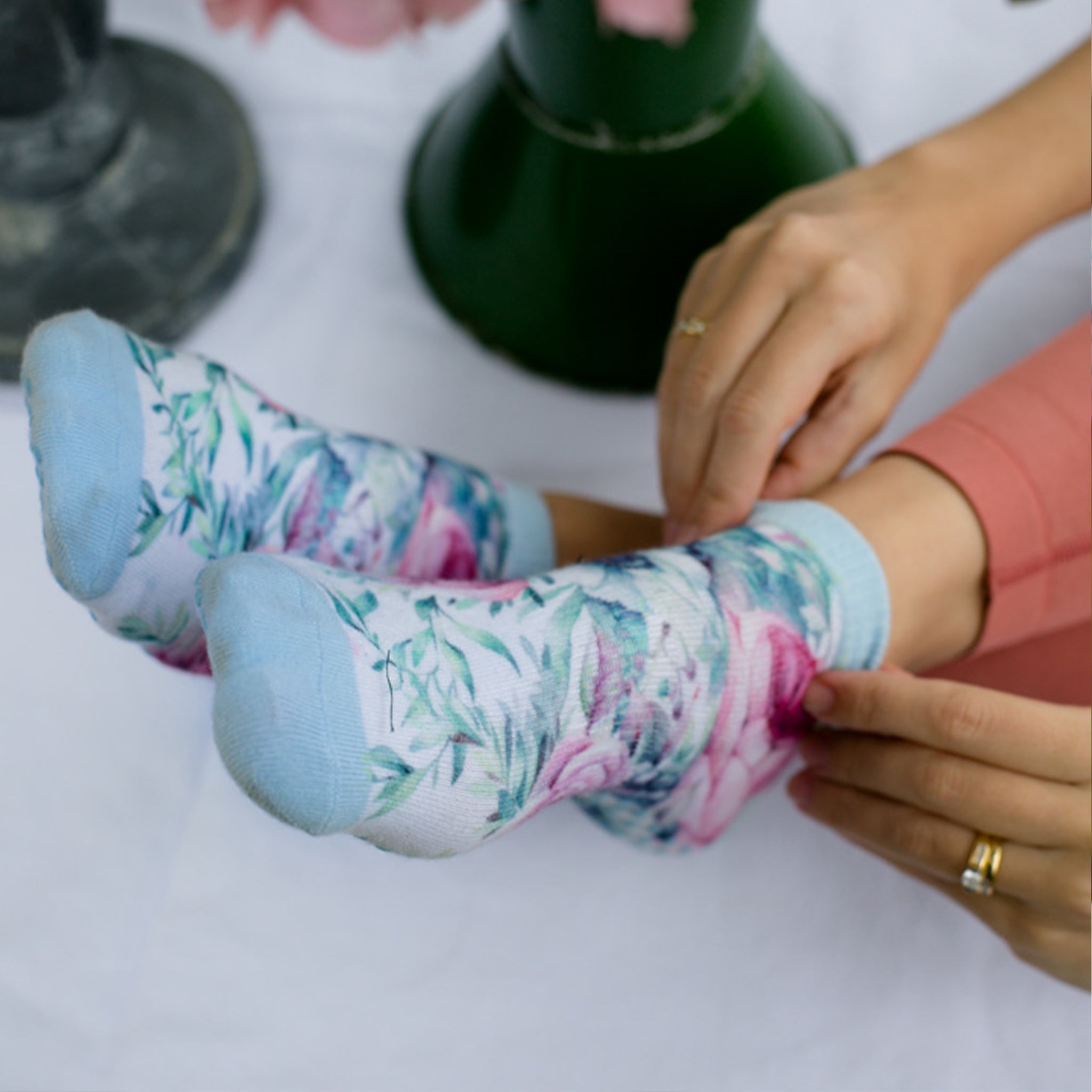 Wholesale Flower Non-Slip Grip Socks for Pilates and Yoga - SOCK