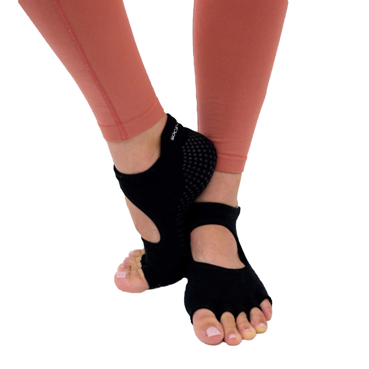 Black Toeless Grip Socks for Pilates and Yoga SOCK IT AND CO.®