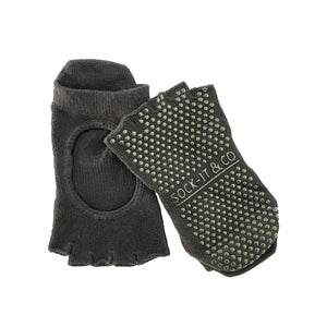 toeless black non-slip grip socks for yoga - sock-it and co