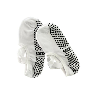 white ballet grip socks for pilates and yoga - sock-it and co